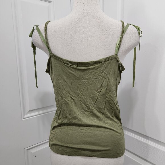 Danier green cami tank with sequin - Picture 4 of 8